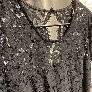 Banana Republic Black Floral Mini Dress LBD Size 12